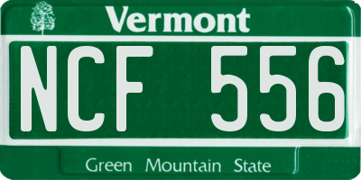 VT license plate NCF556