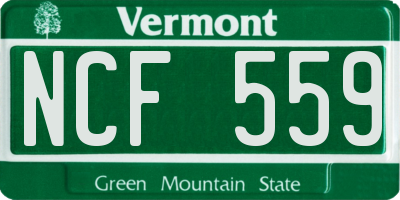 VT license plate NCF559