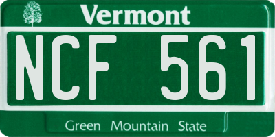 VT license plate NCF561
