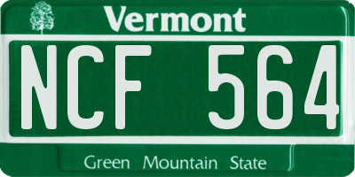 VT license plate NCF564