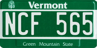 VT license plate NCF565