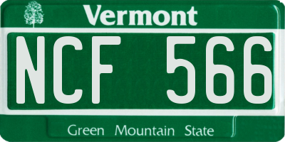 VT license plate NCF566