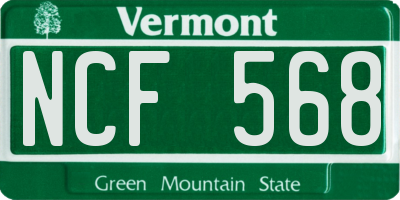 VT license plate NCF568