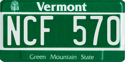 VT license plate NCF570