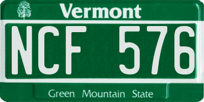 VT license plate NCF576