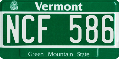 VT license plate NCF586