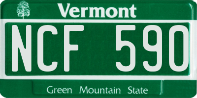 VT license plate NCF590