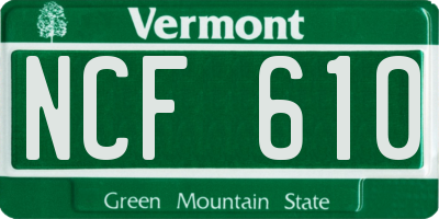 VT license plate NCF610