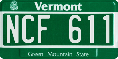 VT license plate NCF611