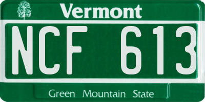 VT license plate NCF613