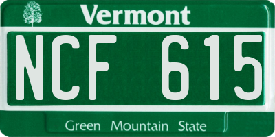 VT license plate NCF615
