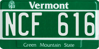 VT license plate NCF616
