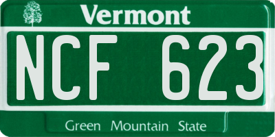 VT license plate NCF623