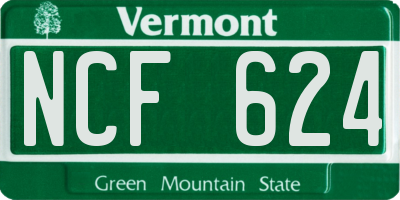 VT license plate NCF624