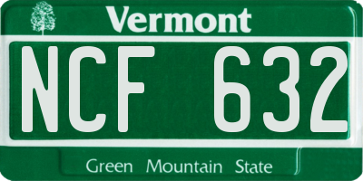 VT license plate NCF632