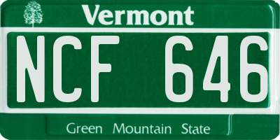 VT license plate NCF646