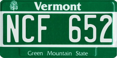 VT license plate NCF652