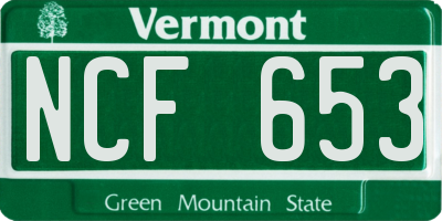 VT license plate NCF653