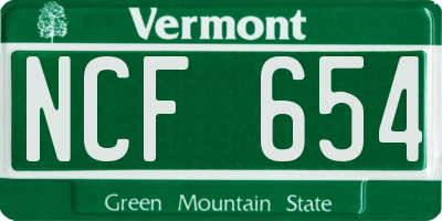 VT license plate NCF654