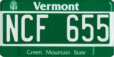 VT license plate NCF655