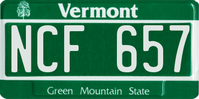 VT license plate NCF657
