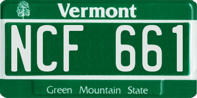 VT license plate NCF661
