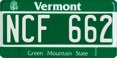 VT license plate NCF662