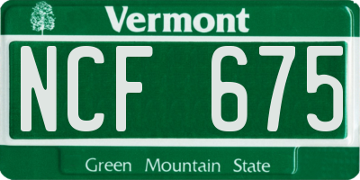 VT license plate NCF675