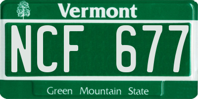 VT license plate NCF677