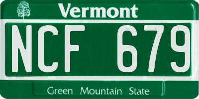 VT license plate NCF679