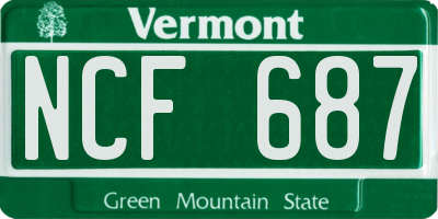 VT license plate NCF687
