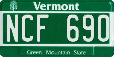 VT license plate NCF690