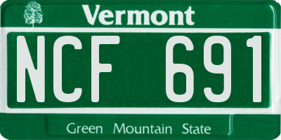 VT license plate NCF691