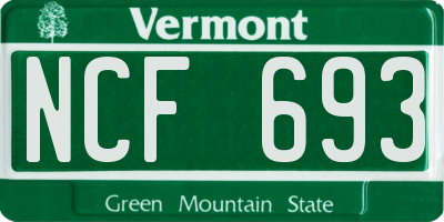VT license plate NCF693