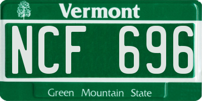 VT license plate NCF696