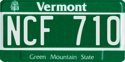 VT license plate NCF710
