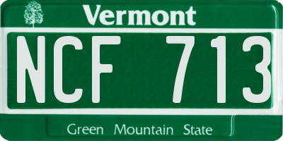 VT license plate NCF713
