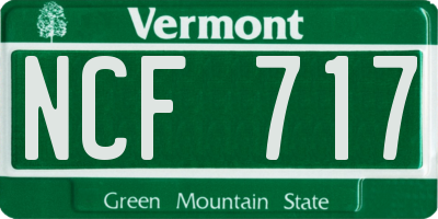 VT license plate NCF717