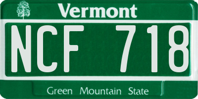 VT license plate NCF718