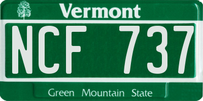 VT license plate NCF737