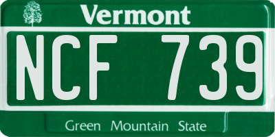VT license plate NCF739