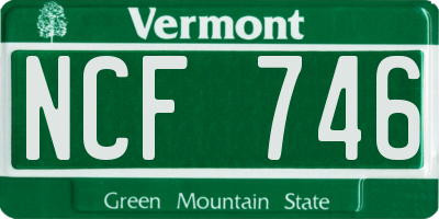 VT license plate NCF746