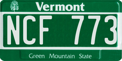 VT license plate NCF773