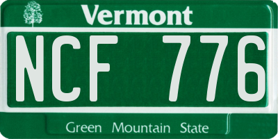 VT license plate NCF776