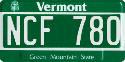 VT license plate NCF780