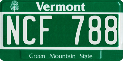 VT license plate NCF788