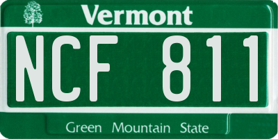 VT license plate NCF811