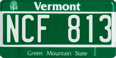 VT license plate NCF813