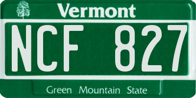 VT license plate NCF827
