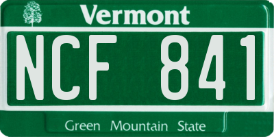 VT license plate NCF841